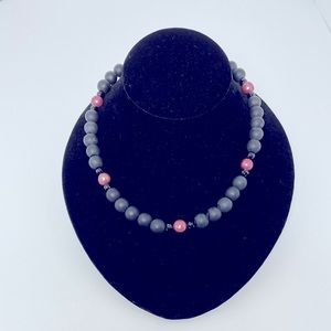 Black Onyx & Pink Pearl Necklace